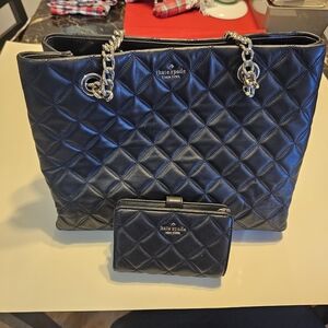Kate Spade Quilted Black Shoulder Bag and Wallet